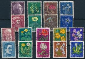 1948-1949, 1959-1960 4 Pro Juventute; Flower set, 1948-1949, 1959-1960 4 klf Pro Juventute; Virág sor