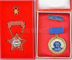 ~1970-1980. "Szolgálati Emlékérem 40 év MÁV" zománcozott fém jelvény miniatűrrel eredeti t...