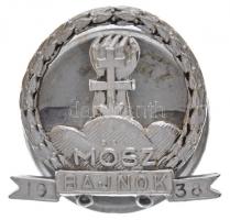 1938. MÖSZ (Magyar Ökölvívó Szövetség) Bajnok ezüstözött fém jelvény csavarozható hátlappal, ARKANZAS dísztokban (20mm) T:2