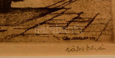 Zádor István (1882-1963): Jeruzsálem. Rézkarc, papír, jelzett, üvegezett keretben, 17×24 cm