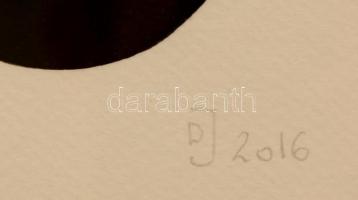 Dévényi János (1956-): Geometrikus alapformák. Akril, papír, jelzett, üvegezett fa keretben, 30×40 c...