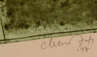 Mester József (?-?): Emlékek Adyról. Papírmetszet, jelzett, üvegezett keretben, 39×30 cm