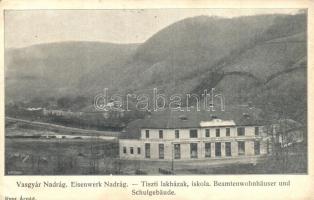 Nadrág, Vasgyár, Tiszti lakházak, iskola, kiadja Rusz Árpád / officers appartment of the iron factory, school (EK)