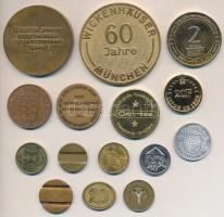 Vegyes 15db-os bárca és zseton tétel, közte DN "AEG - Austria" mosógép érme(?), Olaszorszá...