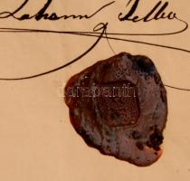 1800 Pest, Johann Felber táskakészítő levele viaszpecséttel, 3x5 kr okmánybélyeggel