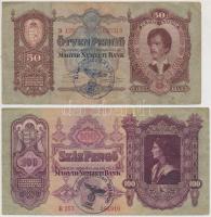 1930. 100P + 1932. 50P + 1936. 10P + 1941. 20P mind hamis "STANDSCHÜTZEN BATALLION - 084 WERMAC...