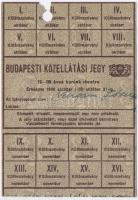 Budapest 1946. "Budapesti közellátási jegy 12-18 éves korúak részére", 1 ív különszelvényekkel, lyukasztással érvénytelenítve, hátoldalon kézírás T:II