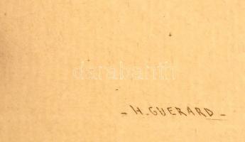 Henri-Charles Guérard(1846-1897): Váza. Rézkarc, papír, jelzett a karcon, 18x20 cm