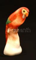 Herendi papagáj, kézzel festett, jelzett, hibátlan, m: 11 cm