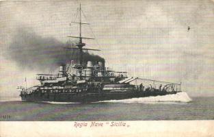 "Sicilia" Re Umberto-osztályú olasz páncélos csatahajó / Regia Nave "Sicilia" / Italian ironclad Sicilia