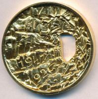 1992. "1956-os forradalom" aranyozott emlékérem (42,5mm) T:2