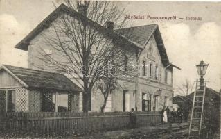 Perecseny, Perechyn; Vasútállomás / railway station (EK)
