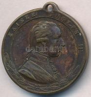 Ausztria ~1880. II. József trónra lépésének 100. évfordulójára Br emlékérem füllel (30mm) T:2,2- Austria ~1880. 100th Anniversary of the enthronement of Joseph II Br commemorative medal with ear (30mm) C:XF,VF