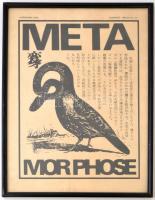 1984 Korokawa Kisho Japán művész Metamorphose c. kiállításának plakátja, üvegezett keretben / Japanese art exhibition poster in glazed frame 32x40 cm