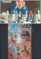 27 db MODERN használatlan kiváló minőségű sakk művész motívumlap / 27 modern unused excellent qualit...