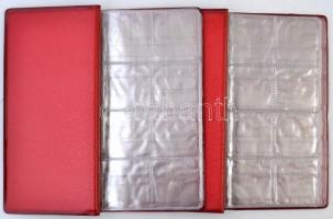 2db használt érmeberakó album, egyik 98, a másik 88 férőhellyel, különböző méretű érmék számára