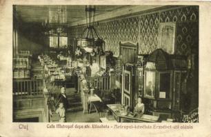 Kolozsvár, Cluj; Metropol kávéház Erzsébet úti oldala, belső / cafe interior (EK)