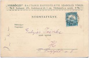 1927 Meghívó a Budapesti Jogászok Verbőczy Bajtársi Egyesület Szabolcs törzsének táncestélyére