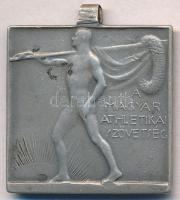 1930. A Magyar Athletikai Szövetség ezüstözött fém díjérem füllel, hátoldalon gravírozva, SGA gyártói jelzéssel (30,5x30,5mm) T:2,2-