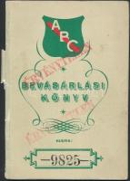 1940 Bp., ABC Központi Áruhiteliroda bevásárlási könyv érvénytelenítve