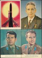 6 db MODERN motívumos képeslap; szovjet űrhajósok, űrhajózás / 6 modern motive postcards; soviet astronauts, astronautics