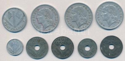 Franciaország / Vichy-kormány 1941. 10c Zn + 1942-1943. 20c Zn (3x) + 1943. 50c Al + 1943. 2Fr Al + ...