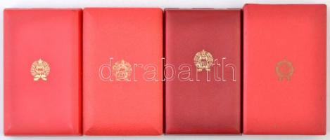 ~1970-1980. "Honvédelmi Érdemérem" aranyozott fém kitüntetés mellszalagon (4xklf), 20,25,3...