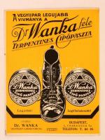 cca 1920 Dr. Wanka féle cipőpaszta karton kisplakát. 19x24 cm