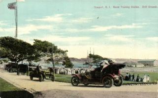 Newport, Naval training station, drill grounds, automobiles (Rb)