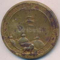 Olaszország / Velence 1925. A Szent Márk templom harangtornyának felavatásra kiadott Br emlékérem. Szign.: Moretti G., Johnson S. (43mm) T:2,2- patina Italy / Venice 1925. Commemorative medallion for the inauguration of St. Marks Campinale, Br commemorative medallion. "XXV APRILE MCMXII - IL VOTO E COMPIVTO / NEL GIORNO DELLA ROVINA IL COMVNE VOTA LA RIEDIFICAZIONE - XIV LVGLIO MCMMII" Szign.: Moretti G., Johnson S., (43mm) C:XF,CF patina