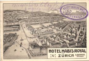 Zürich, Hotel Habis, advertisement, folding card (non PC) (Rb)