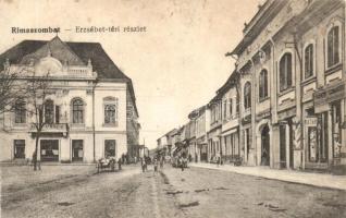 Rimaszombat, Rimavska Sobota; Erzsébet tér, Altmann Sámuel üzlete / square, shops