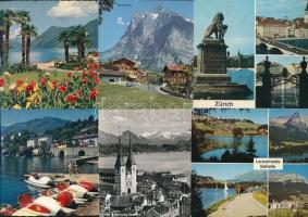 53 db MODERN svájci városképes lap / 53 modern Swiss town-view postcards
