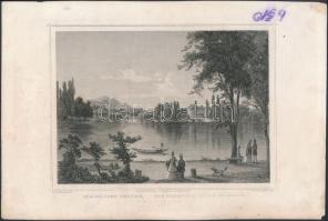 cca 1840 Ludwig Rohbock (1820-1883): Pest, Városliget acélmetszet / steel-engraving page size: 16x26 cm