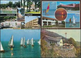 38 db MODERN magyar használatlan városképes lap; Balaton, Harkányfürdő / 38 modern Hungarian unused town-view postcards