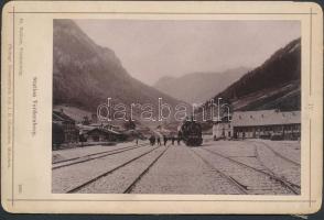 1893 Station Vordernberg. Keményhátú kabinetfotó J. B. Obernetter müncheni műterméből, hátoldalon ragasztónyom / cabinet photo 11×17 cm