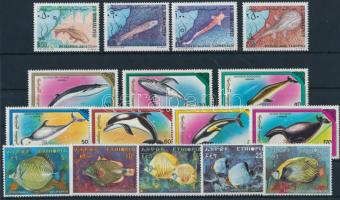 1970-1991 Marine animals 3 diff sets + 3 diff blocks 1970-1991 Tengeri állatok motívum 3 klf sor + 3...