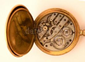 Dupla fedeles, másodpercmutatós zsebóra, nem jár, lánccal