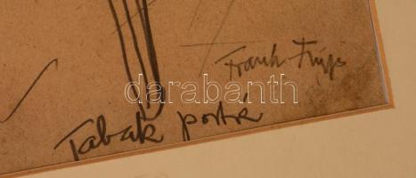 Frank Frigyes (1890-1976): Tabák Lajos portréja. Grafit, papír, jelzett, restaurált, 35×28 cm