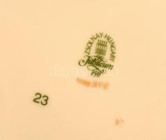 Zsolnay tavasz mintás teás csésze és alj +süteményes tányér, kézzel festett, hibátlan, jelzett