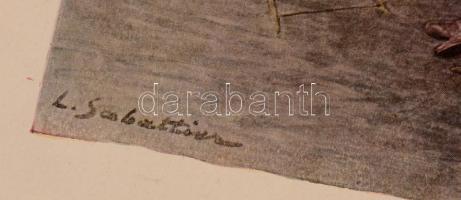 1909 Les Beaux Soirs. Finom esték, Louis Rémy Sabattier (1863-1935), papír, litográfia, papszpartuba...