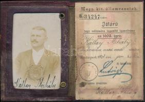 1903 Bp., A Magyar Királyi Államvasutak félárú jegy váltására jogosító fényképes igazolványa