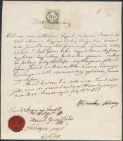 1855 Határozvány 15kr C.M. okmánybélyeggel Simontornyáról