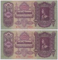 1930. 100P (2x) sorszámkövetők + 1930. 100P csillagos sorszám T:I,III