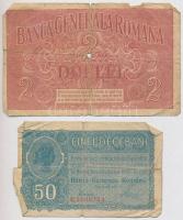 Románia / Német megszállás 1917. 50b + 2L T:III-,IV
Romania / German occupation 1917. 50 Bani + 2 L...