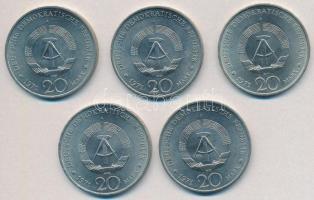 NDK 1971A 20M "Ernst Thälmann" (5x) T:1-,2 GDR 1971A 20 Mark "Ernst Thälmann" (5...