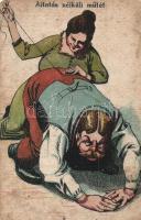 20 db RÉGI humoros grafikai lap, sok litho, vegyes minőség; / 20 old graphic humorous art postcards,...