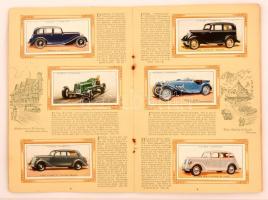 cca 1930 Album of Motor Cars. angol képgyűjtő füzet, automobilok képeivel 20p. / British cigarette c...