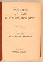 Pintér Jenő: Magyar irodalomtörténete. Képes kiadás. I.-II. Budapest., 1928, Franklin-Társulat. Kopo...