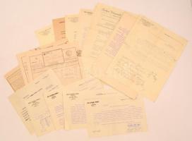 1942-43 Gróf Sztáray Mihály sárközi uradalmának Nagy Elemér fakitermelési cégével folytatott levelezése, (levelek, táviratok vegyesen), az uradalmi számtartó, és dr. Bay Miklós ügyvéd aláírásaival, 18 db.